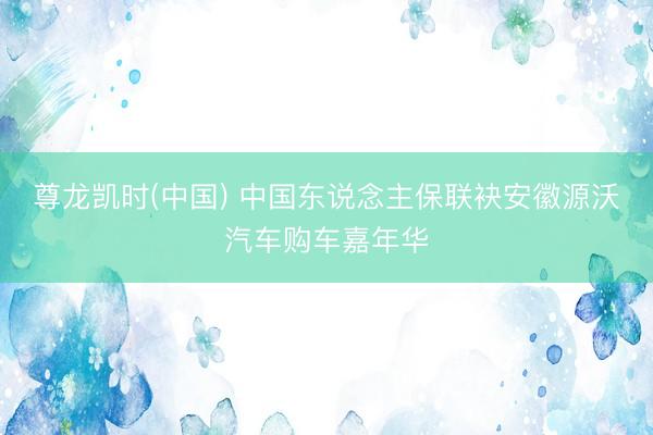 尊龙凯时(中国) 中国东说念主保联袂安徽源沃汽车购车嘉年华