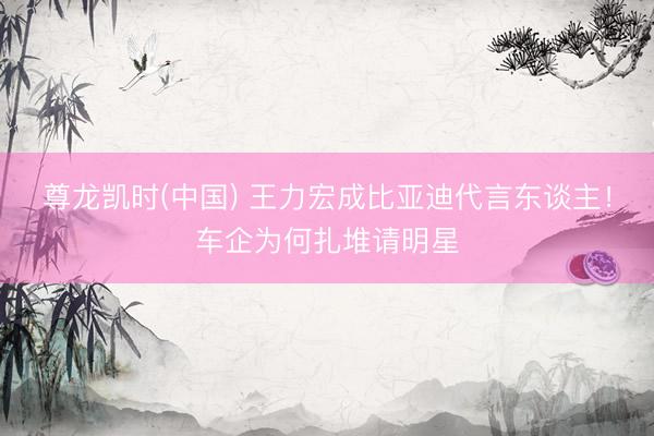 尊龙凯时(中国) 王力宏成比亚迪代言东谈主!车企为何扎堆请明星