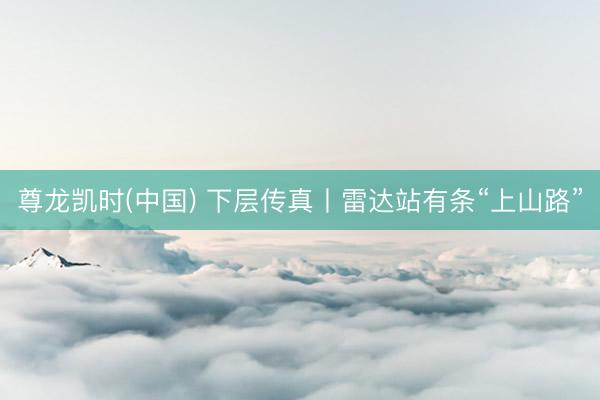 尊龙凯时(中国) 下层传真丨雷达站有条“上山路”