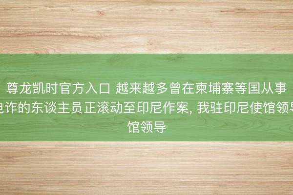 尊龙凯时官方入口 越来越多曾在柬埔寨等国从事电诈的东谈主员正滚动至印尼作案， 我驻印尼使馆领导