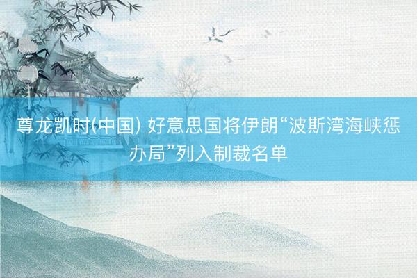 尊龙凯时(中国) 好意思国将伊朗“波斯湾海峡惩办局”列入制裁名单