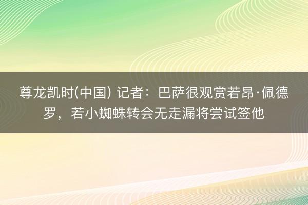 尊龙凯时(中国) 记者：巴萨很观赏若昂·佩德罗，若小蜘蛛转会无走漏将尝试签他