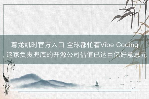 尊龙凯时官方入口 全球都忙着Vibe Coding， 这家负责兜底的开源公司估值已达百亿好意思元
