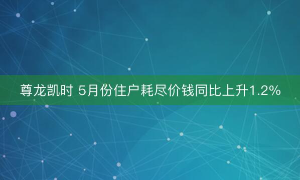 尊龙凯时 5月份住户耗尽价钱同比上升1.2%