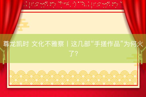 尊龙凯时 文化不雅察丨这几部“手搓作品”为何火了？