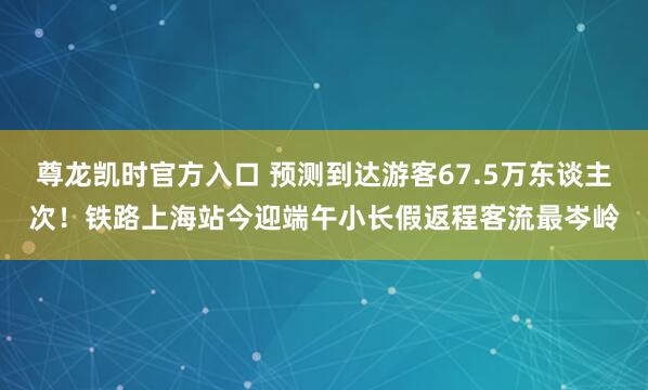 尊龙凯时官方入口 预测到达游客67.5万东谈主次!铁路上海站今迎端午小长假返程客流最岑岭